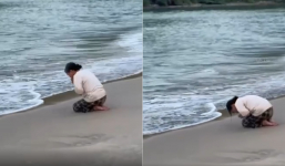 Người mẹ nhỏ bé cầu nguyện bên bãi biển Lăng Cô mong chờ một phép màu cho con trai 6 tuổi
