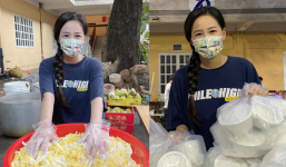 Hoa hậu Mai Phương Thuý dậy từ 4h sáng, hỗ trợ suất ăn cho y bác sĩ tại Bệnh viện Nhiệt đới Tp.HCM