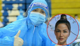 Hoa hậu H'Hen Niê suýt ngất xỉu, không thể uống nước khi tham gia hỗ trợ phòng chống dịch Covid-19