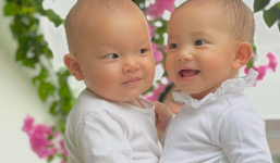 Cặp song sinh Leon Lisa của Hồ Ngọc Hà và Kim Lý tròn 10 tháng tuổi, như 'bản sao' hoàn hảo của bố mẹ