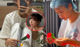 16 Typh và Min tiếp tục lộ 'hint' hẹn hò, chàng tự làm hoa tặng sinh nhật nàng cực dễ thương