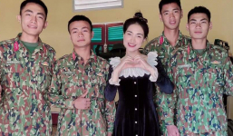'Hình ảnh hiếm' của Hoà Minzy khi tham gia 'Sao nhập ngũ', đứng giữa dàn quân nhân điển trai