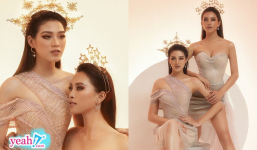 Hoa hậu Tiểu Vy và Đỗ Hà khoe ảnh 'chị chị em em', đọ sắc cực 'gắt' trong BST của Nguyễn Minh Tuấn