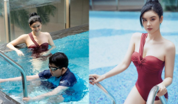 Đi bơi cùng con trai 9 tuổi, Trương Quỳnh Anh khoe vóc dáng nóng bỏng dù bước qua tuổi 30