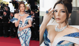 Lý Nhã Kỳ đeo trang sức kim cương 5 tỷ đồng, diện đầm quyến rũ bên dàn sao tại thảm đỏ Liên hoan phim Cannes