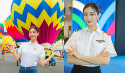 Lương Thuỳ Linh rạng rỡ trong trang phục nữ phi công, chào mừng Đà Nẵng mở lại đường bay Quốc tế