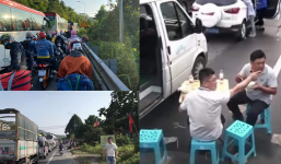 Thực hư chuyện nhóm thanh niên dọn bàn ra nhậu khi bị kẹt xe trên đèo Bảo Lộc (Lâm Đồng)