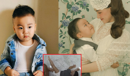 Con trai Hòa Minzy ngã bật ngửa xuống sàn khiến nữ ca sĩ hú vía, CĐM ngợi khen cách dạy con không ăn vạ của cô nàng