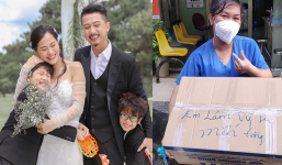 Lâm Vỹ Dạ và Hứa Minh Đạt gửi nhu yếu phẩm giúp đỡ bà con khó khăn nhân kỉ niệm 11 năm ngày cưới