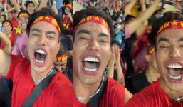 Cười ngất vì chiếc miệng size XXL của Lê Dương Bảo Lâm phát huy tác dụng khi đi cổ vũ bóng đá