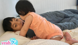 Khoảnh khắc gây 'tan chảy' của con gái Cường Đô La và Subeo: Chọc ghẹo kiểu này thì sao anh hai ngủ?