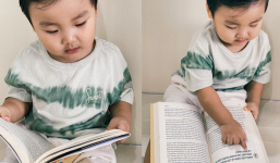 Mới hơn 1 tuổi con trai Hòa Minzy đã mê đọc sách, thái độ chăm chú đúng chuẩn 'dân tri thức'
