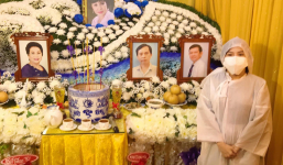 Nghệ sĩ đến viếng lễ 49 ngày của NS Bạch Mai: Ngọc Huyền dặn lòng không khóc, Gia Bảo lặng lẽ thắp nhang