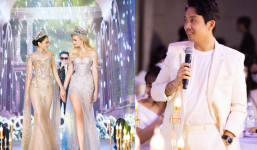 Vợ chồng đại gia Minh Nhựa sánh đôi tại sự kiện, chi 300 triệu thành công đấu giá váy của Hoa hậu Thế giới
