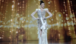 Hoa hậu Canada diện evening gown thêu tay 100% từ 2 hai nhà thiết kế Việt