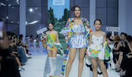 Thảo Nhi Lê diện đầm đuôi dài 3m tại Vietnam Art Exhibition & Fashion Runway