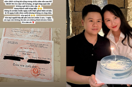 Vợ thiếu gia Phan Thành bức xúc đăng ảnh giấy kết hôn khi bị tung tin đồn bậy