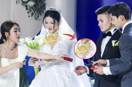 Chu Thanh Huyền bị gãy kiềng vàng trong ngày cưới