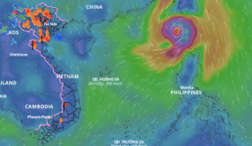 Bão số 5 đã đi vào Biển Đông, tâm bão mạnh cấp 16, giật trên cấp 17