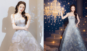 Lý Nhã Kỳ 'thắp sáng' thảm đỏ show váy cưới Chung Thanh Phong bằng vẻ đẹp đẳng cấp và thiết kế độc bản