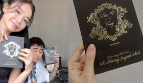 Cindy Lư hé lộ ý nghĩa thiệp cưới màu đen