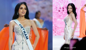 Hương Giang tự hào đeo sash Việt Nam, gặp sự cố nhỏ tại Miss Universe 2025