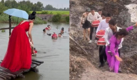 Xôn xao đám cưới đón dâu gian nan như đi “thỉnh kinh” của thầy trò Đường Tăng, trèo đèo vượt suối có đủ