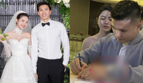 Quang Hải mừng cưới Đoàn Văn Hậu - Doãn Hải My bao nhiêu mà bạn gái nhìn không chớp mắt, khách mời toàn đô la?