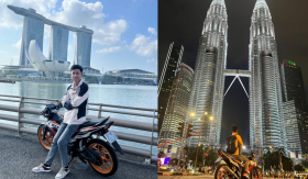 Chàng trai Việt tự lái xe máy 7 ngày 7 đêm gần 3.000km từ Việt Nam sang Singapore