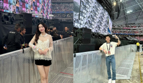 Đỗ Mỹ Linh “trốn con” cùng chồng chủ tịch đi “đu idol”, góc view đỉnh chóp sát rạt Taylor Swift
