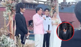 Kiều Minh Tuấn làm MC trong đám cưới Tú - Nhi, tạo hình khiến fan 'xỉu ngang' vì quá...ông chú