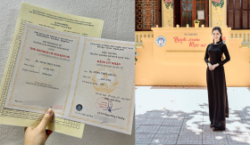 Hoa hậu Nông Thúy Hằng nhận bằng tốt nghiệp loại Giỏi, đập tan tin đồn về học vấn