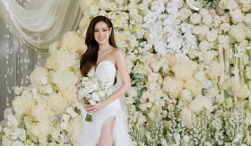 Hoa hậu Khánh Vân xuất hiện lộng lẫy, tiết lộ sẽ thay 50 bộ váy cưới khiến người hâm mộ trầm trồ