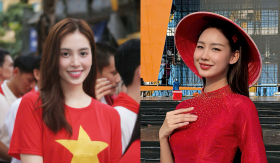 Hoa hậu Bảo Ngọc và Tiểu Vy vinh dự chuẩn bị tham gia diễu binh lịch sử tại Quảng trường Ba Đình