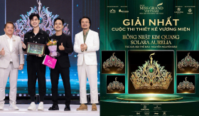 Nhà thiết kế trẻ Bùi Thế Bảo giành giải cao nhất thiết kế vương miện Miss Grand 2025
