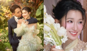 Hé lộ bộ ảnh cưới của Á hậu Phương Nhi và Minh Hoàng, nhan sắc cô dâu gây chú ý trong lễ gia tiên