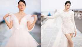 Hoa hậu Tiểu Vy, Á hậu Phương Anh đẹp hút hồn dù trình diễn giữa mưa to, gió lớn