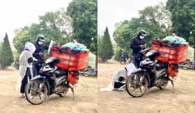 Mặc áo tang đi nhận hàng, cô gái bật khóc nức nở: 'Món quà chưa kịp tặng, bố đã mãi ra đi'