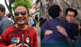 Vinh 'râu' bất ngờ xuất hiện tại ngày 2 casting Rap Việt mùa 3, MCK tặng hoa cho giám khảo