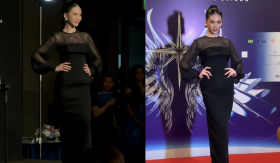 Thí sinh Miss Universe Vietnam 2023 mặc váy đen để tưởng niệm nạn nhân vụ cháy chung cư mini ở Hà Nội