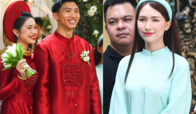 Hoà Minzy 'dành cả tháng để ăn cưới', vừa 'quẩy' hôn lễ Puka giờ đã có mặt ở ngày vui của Đoàn Văn Hậu