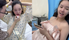 Hotgirl được chồng trang điểm ngay trong phòng sinh, đau đẻ vẫn 'tô son trét phấn' thật xinh mới đón em bé