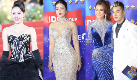 DJ Mie khoe nhan sắc như Hoa hậu, vợ một nam ca sĩ nổi tiếng lộ gương mặt khác lạ trên thảm đỏ