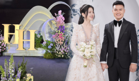 Quang Hải trở về nhà ngay trong đêm để chuẩn bị cưới, lễ đường ngập tràn hoa tươi to gấp 6 lần lễ ăn hỏi