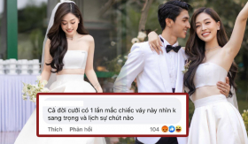 Á hậu Phương Nga 'phá cách' với váy cưới crop-top khiến dân mạng tranh cãi: Cá tính hay thiếu sang trọng?