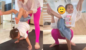 Ái nữ của Hồ Ngọc Hà mới 2 tuổi đã tập yoga uốn dẻo thành thục, có tương lai nối nghiệp mẹ