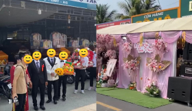 Độc lạ: Đám cưới con chủ trại hòm, gia chủ dựng rạp cưới với chiếc 'view' khiến khách sốc nặng