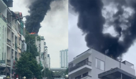 Sáng 16/9, thêm vụ cháy ở chung cư mini 6 tầng tại quận Thanh Xuân: Khói đen bốc cao chục mét