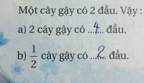 Bài toán tiểu học 'một nửa cây gậy có mấy đầu' khiến hội phụ huynh tranh cãi nảy lửa