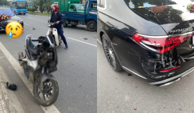 Xe máy v.a ch.ạm siêu xe Maybach, nghe giá 19 tỷ CĐM thấy 'ớn lạnh' thay cho chủ xe